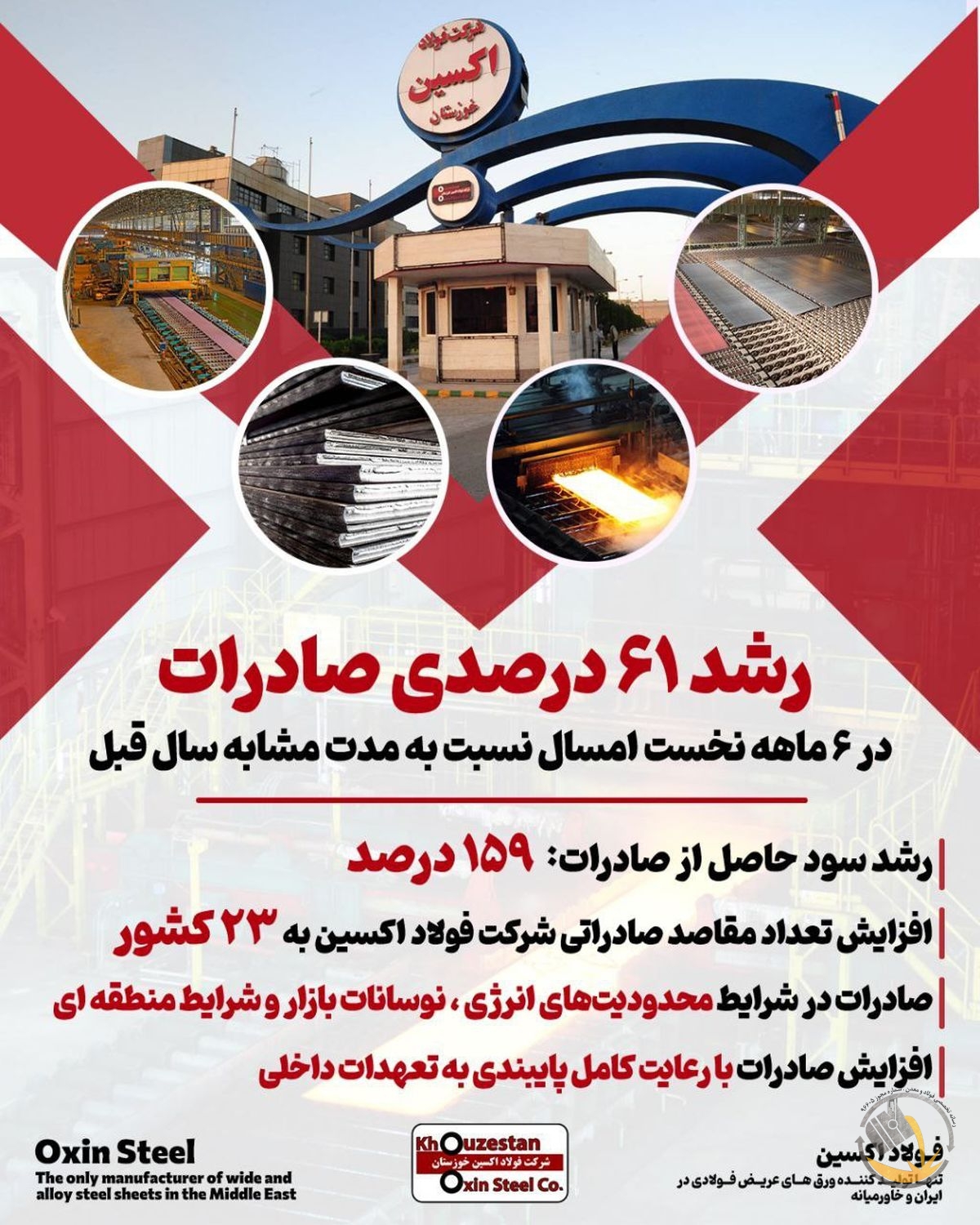 فولاد اکسین خوزستان بار دیگر درخشان ظاهر شد