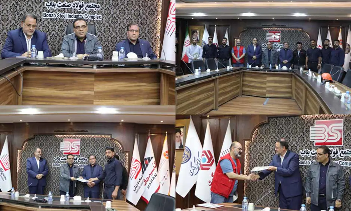 “سرداران تولید” و “مدافعان بحران”؛ تجلیل فرماندار ویژه مراغه از اقتدار عملیاتی و مسئولیت پذیری تیم اتش نشانی مجتمع فولاد صنعت بناب