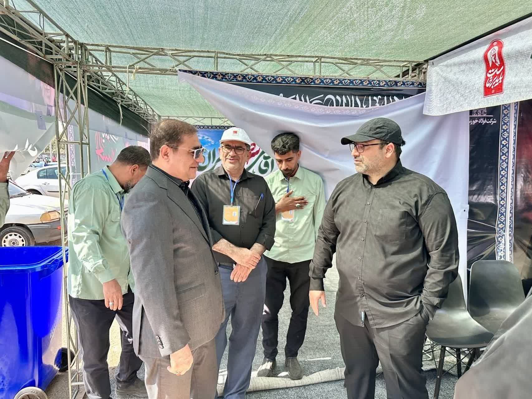  بازدید میدانی مدیرعامل گروه فولاد خوزستان از موکب شهدای شرکت در پایتخت